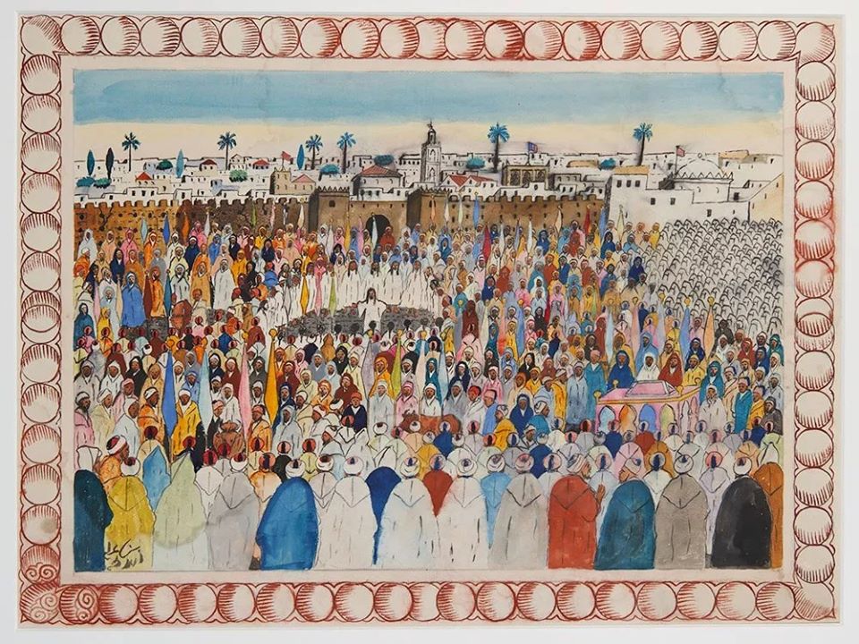 مائة عام علي ظهور اللوحة التشكيلية المغربية على جداريات الإبداع البصري بالمغرب .