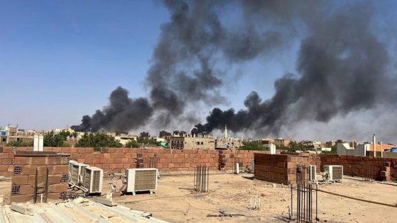 In this photo provided by Maheen S , smoke fills the sky in Khartoum, Sudan, near Doha International Hospital on Friday, April 21, 2023. The Muslim Eid al-Fitr holiday, typically filled with prayer, celebration and feasting — was a somber one in Sudan, as gunshots rang out across the capital of Khartoum and heavy smoke billowed over the skyline. (Maheen S via AP)