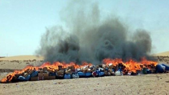 إتلاف كمية كبيرة من المخدرات والمواد المهربة بورزازات