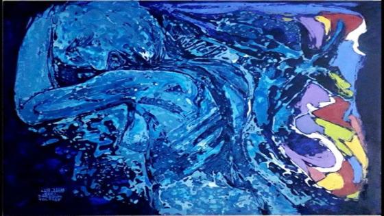 ” سفر أزرق”، للفنان يوسف سعدون.