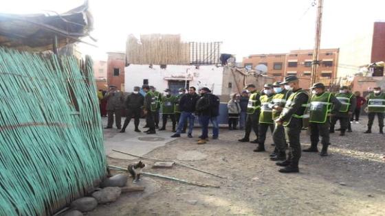 تحرير الملك العمومي بتجزئة لحرش بمراكش من طرف السلطات المحلية
