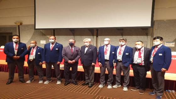 اجتماع اللجنة الفنية ورؤساء المنتخبات خلال عملية القرعة الخاصة بمنافسات التايكوندو لدورة طوكيو 2020