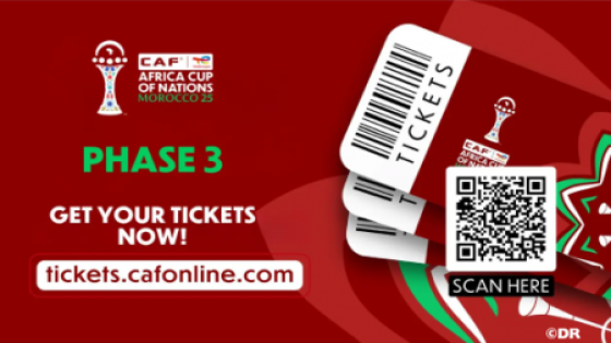 كأس أمم إفريقيا (المغرب 2025) .. انطلاق المرحلة الثالثة من عملية بيع تذاكر المباريات غدا السبت (الكاف)