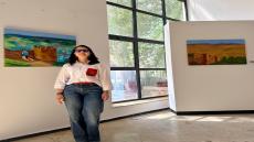 الفنانة التشكيلية بشرى زروق تتألق في معرض “التقاء” بالعاصمة الرباط