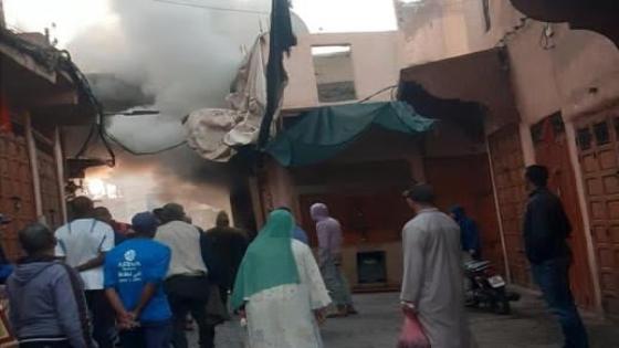 حريق مهول بمكتبة بباب دكالة يخلف عدة خسائر جسيمة