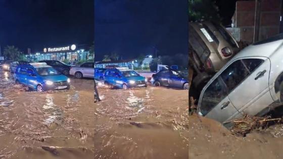 الأمطار الغزيرة تتسبب في غرق الأحياء السكنية والسيول تجرف السيارات بني بوعياش